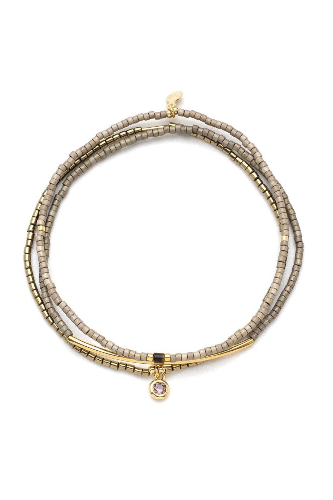 Chromacolor Miyuki Bracelet Trio - Pewter/Gold