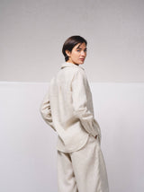 Beige Long sleeve linen shirt