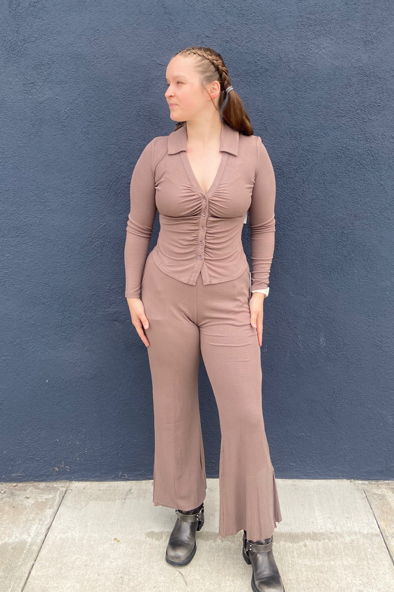 Mocha Ribbed Pants