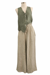 Anis Green Linen Pants