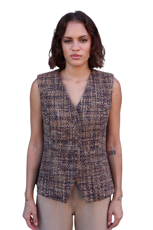 Brown Tweed Felix Vest