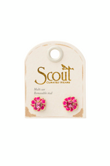 Fuchsia/Gold - Sparkle & Shine Sm Enamel Flower Earring