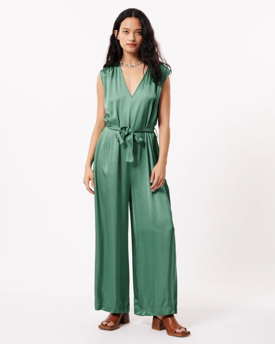 Cadia Emerald Woven Jumpsuit