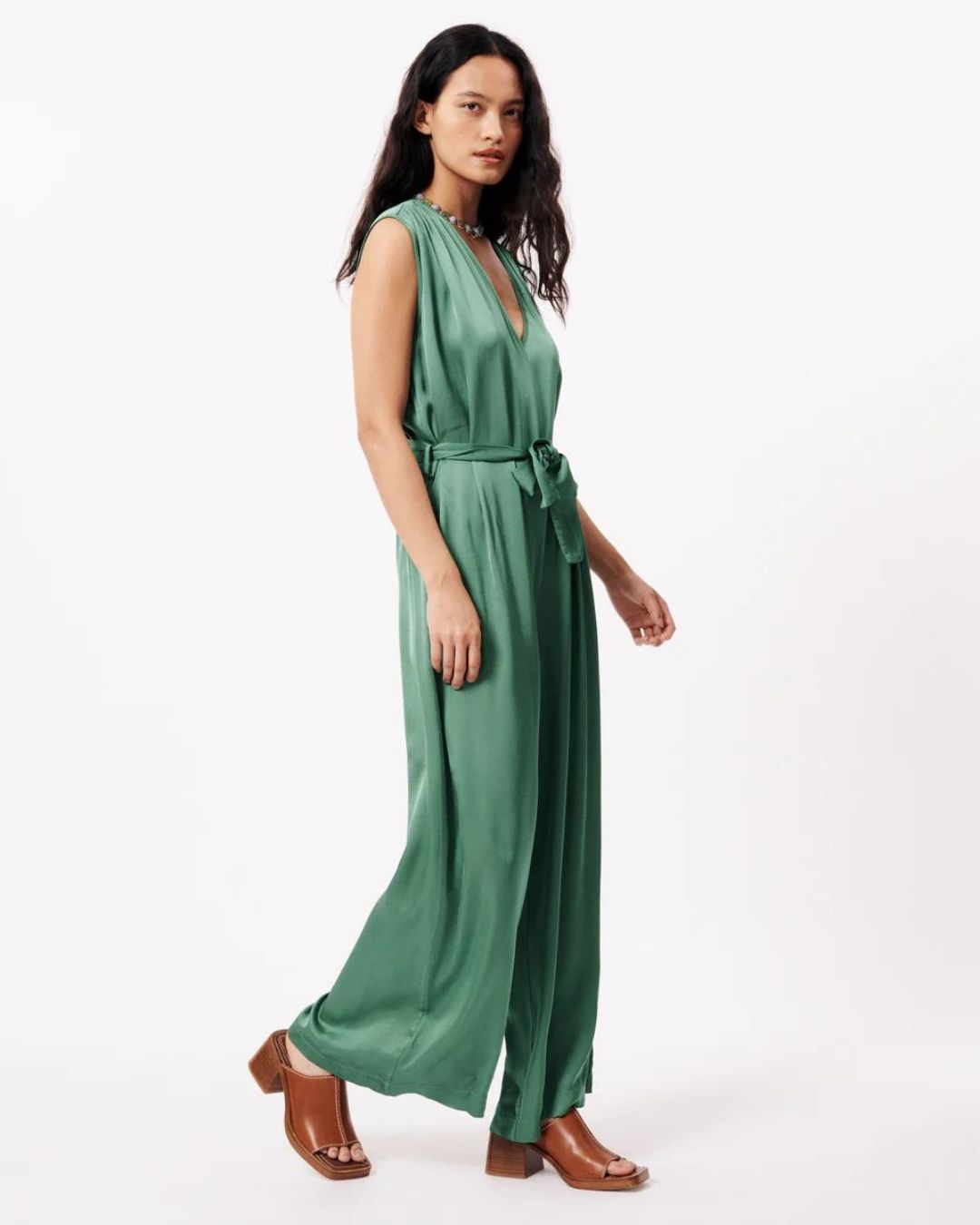 Cadia Emerald Woven Jumpsuit