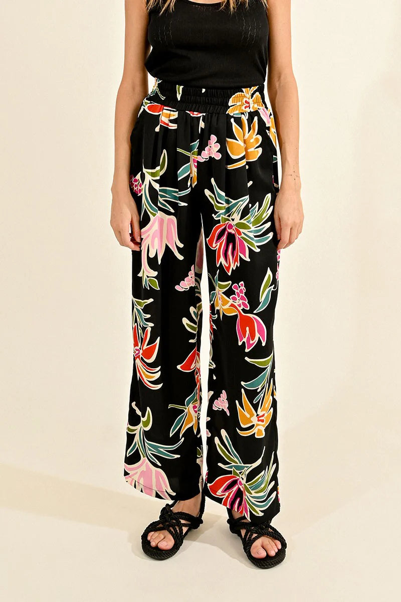 Black June Floral Pants