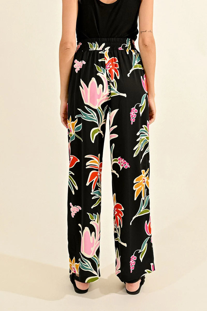 Black June Floral Pants