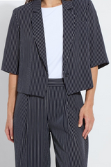 Clarette Cropped Stripe Short Sleeve Blazer