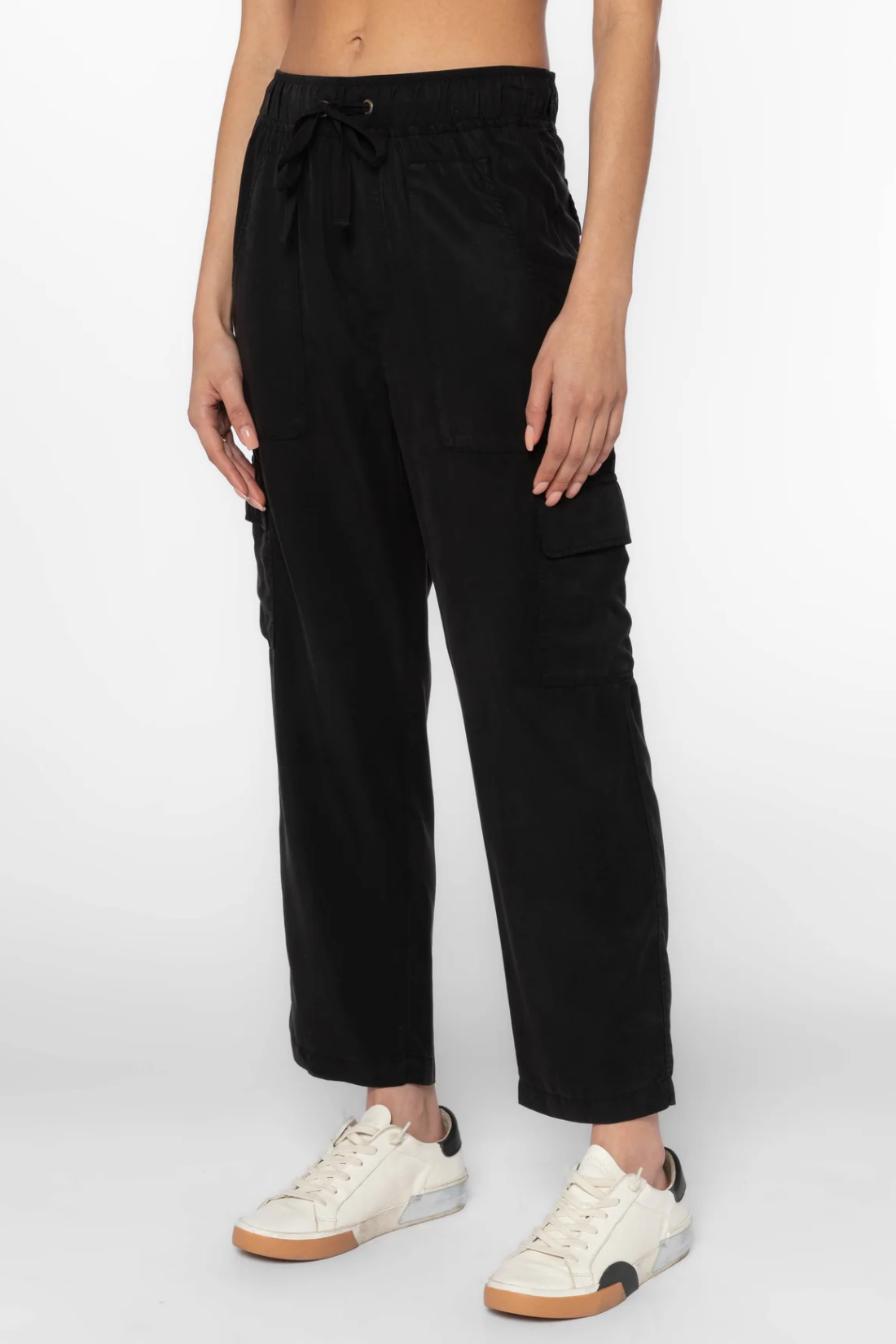 Black Lunay Elastic Drawstring Pants