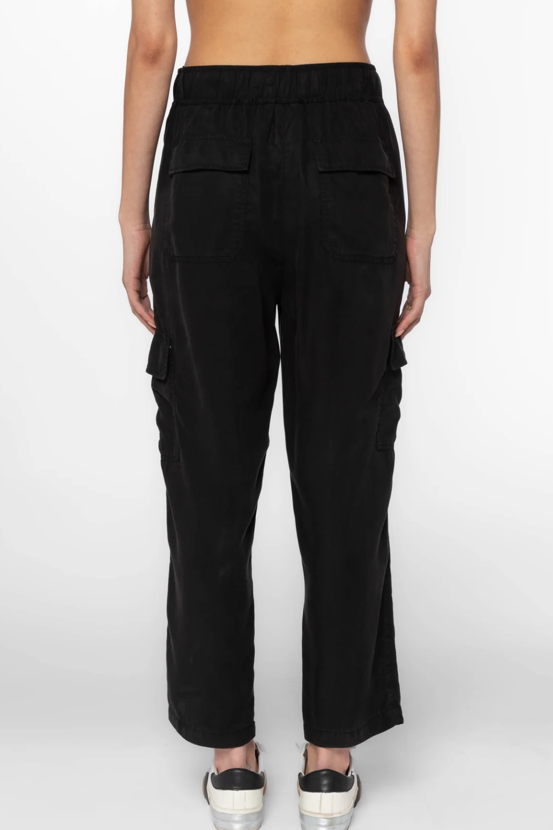 Black Lunay Elastic Drawstring Pants