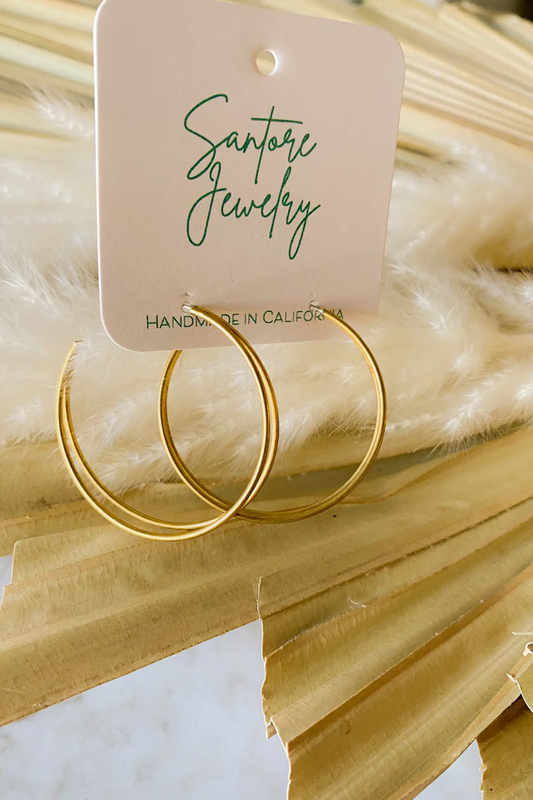 Double Wire Brass Hoop Earring