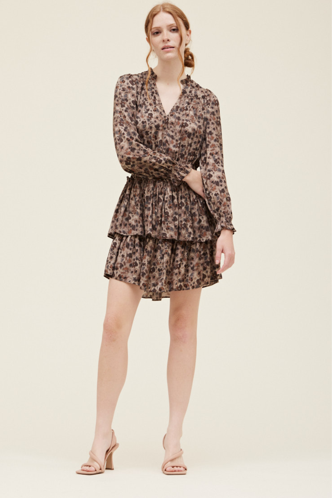 Tawny Print Smocked Mini Dress