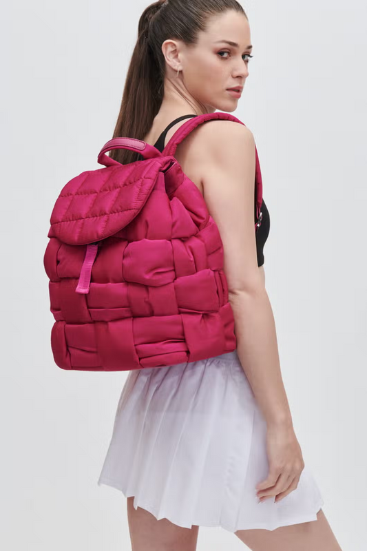 Magenta Perception Woven Nylon Backpack