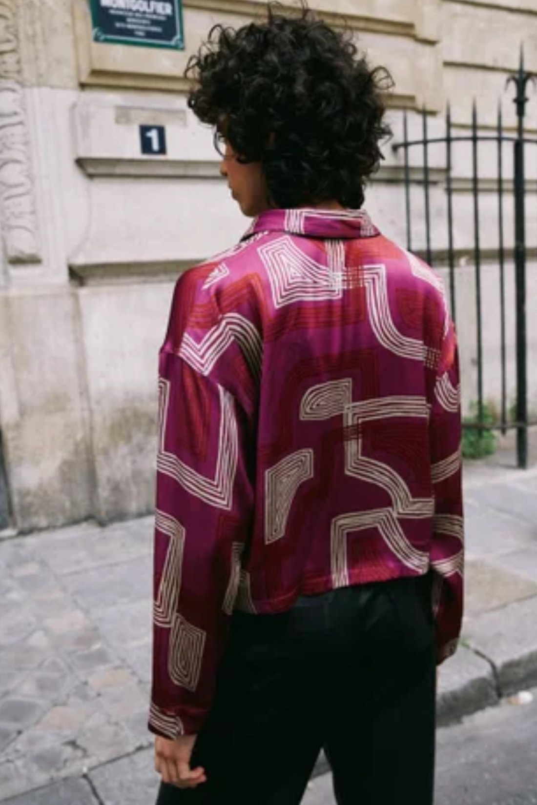 Fuchsia Print Long Sleeve Top