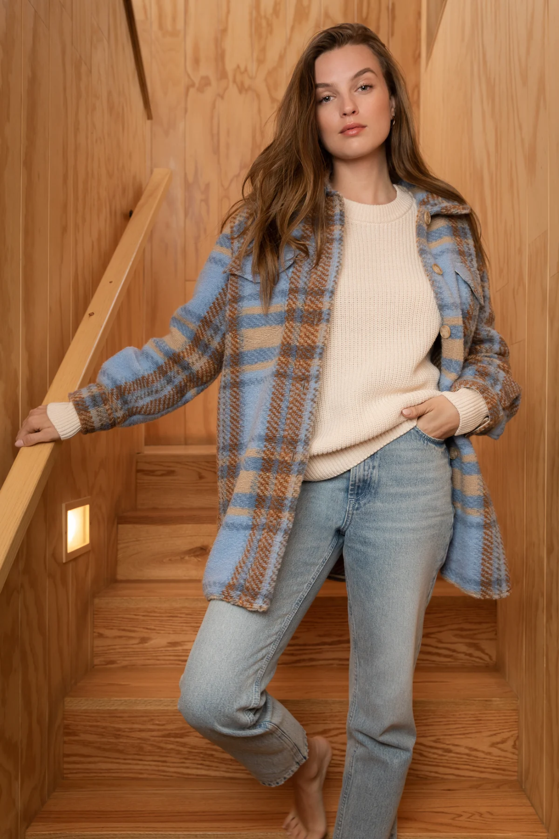 Blue/Brown Plaid Shaket