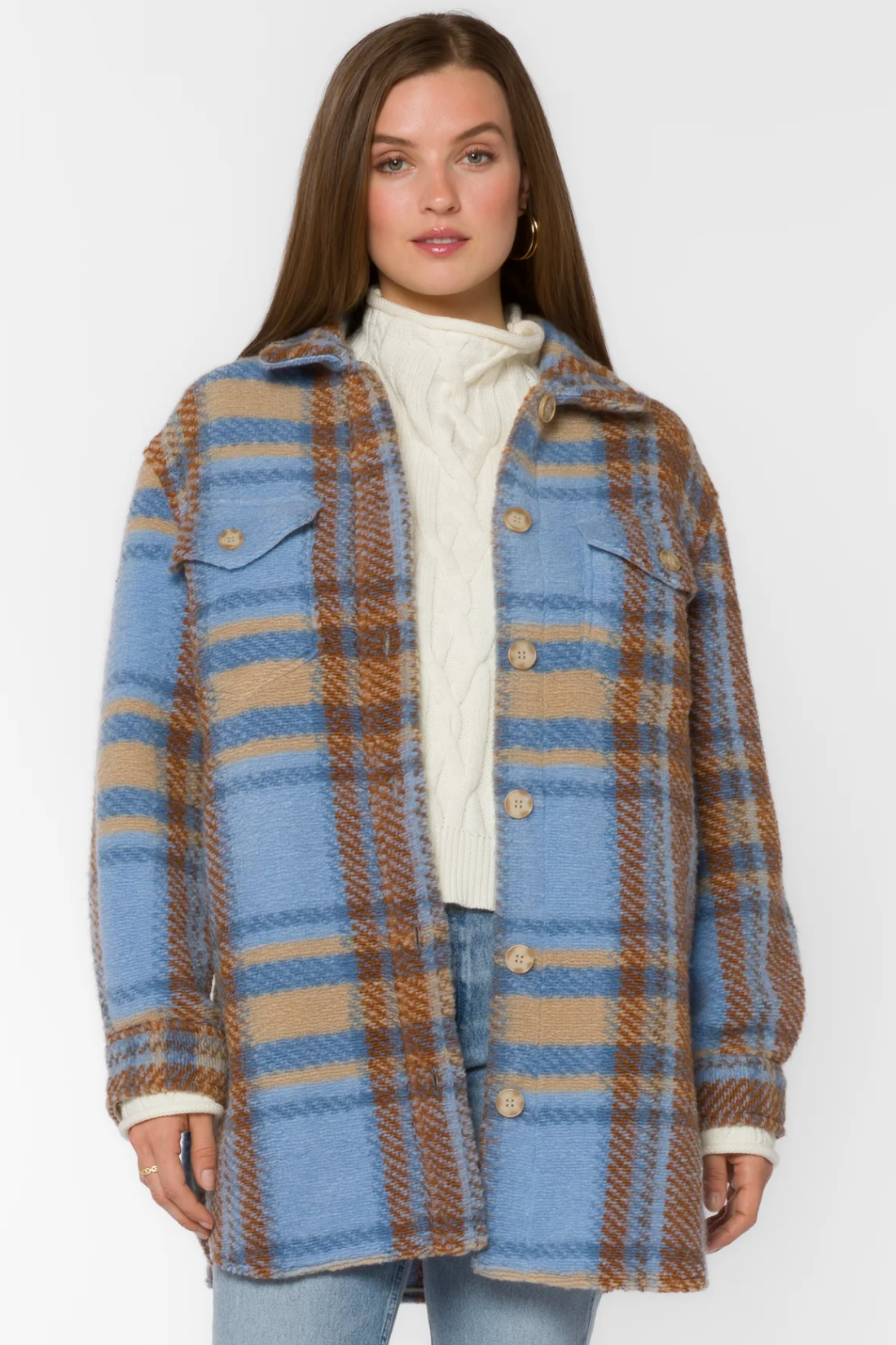 Blue/Brown Plaid Shaket