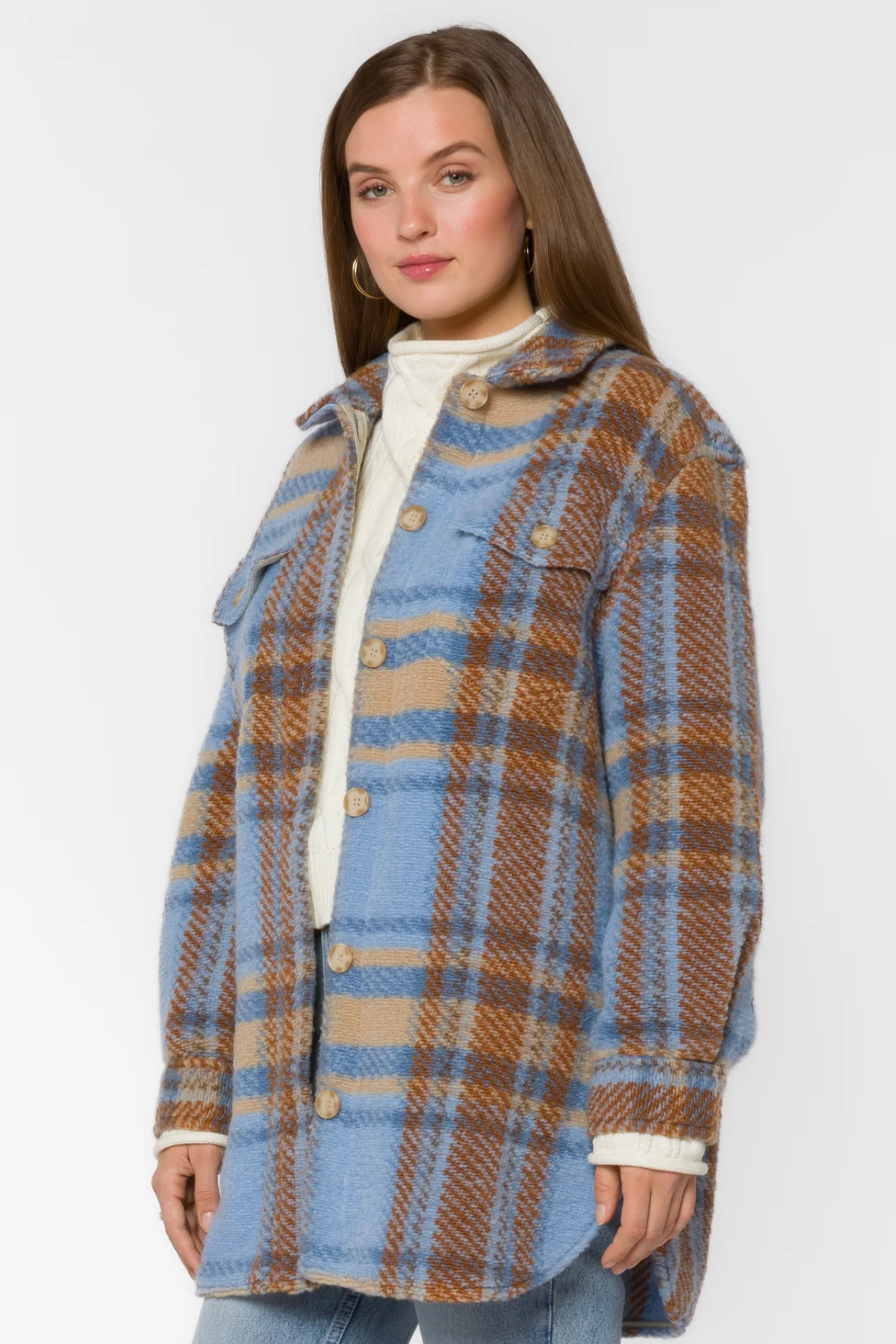 Blue/Brown Plaid Shaket