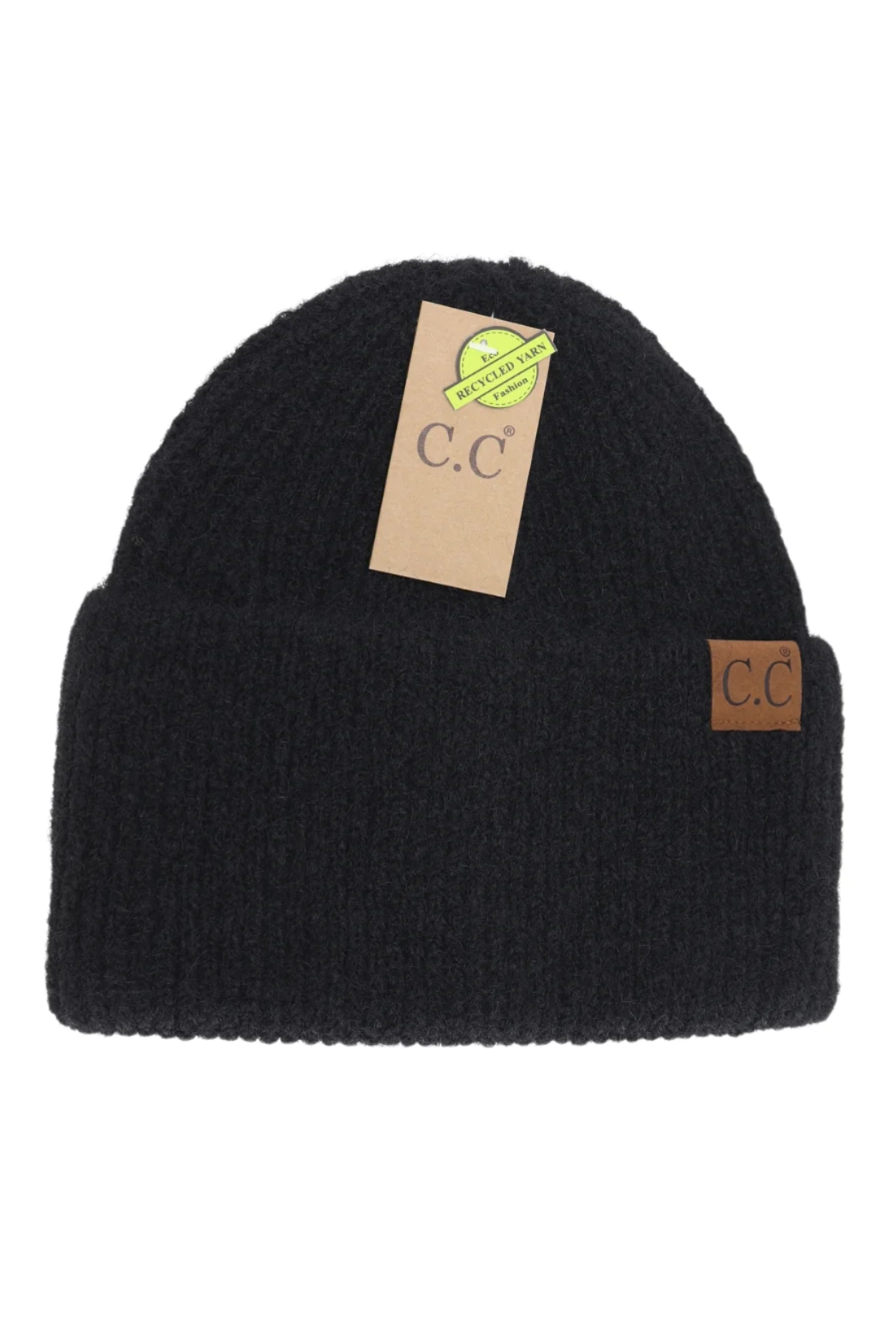 Mohair Feel Black CC Beanie