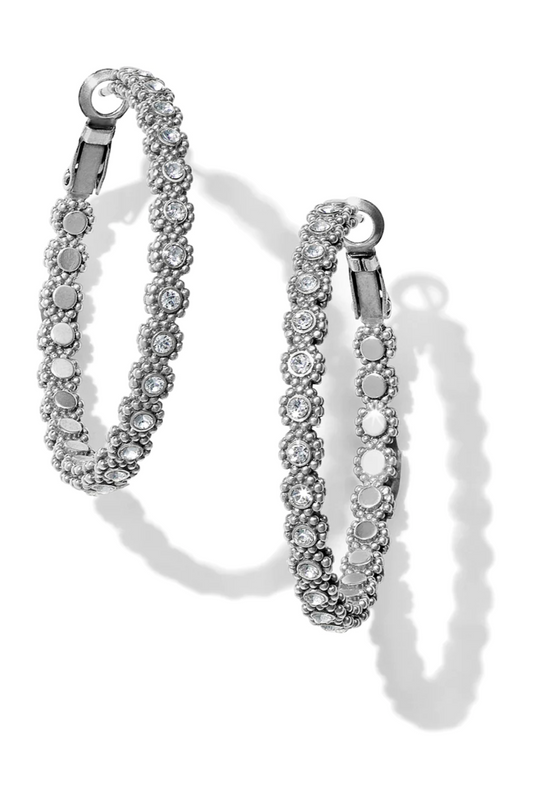 Silver Twinkle Splendor Medium Hoop Earring