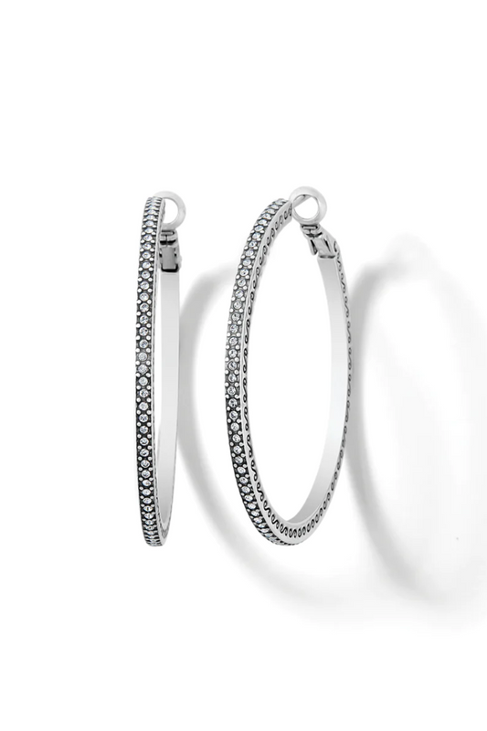 Silver Meridian Thin Large Hoop Earring