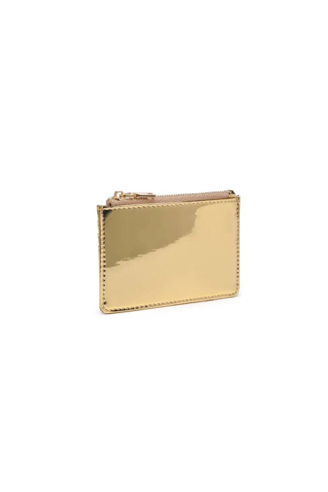 Gold Afina Mirror Metallic Card Holder Wallet