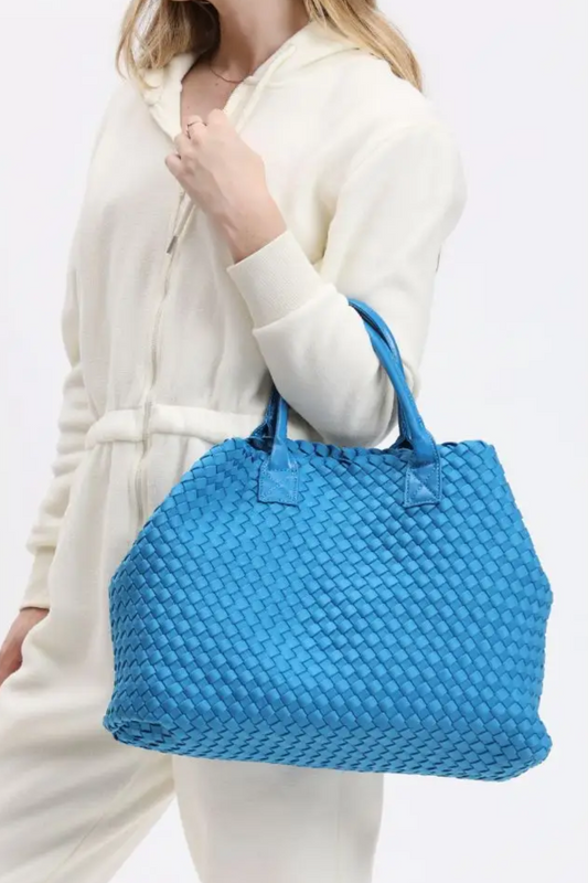 Blue Ithaca Woven Neoprene Tote