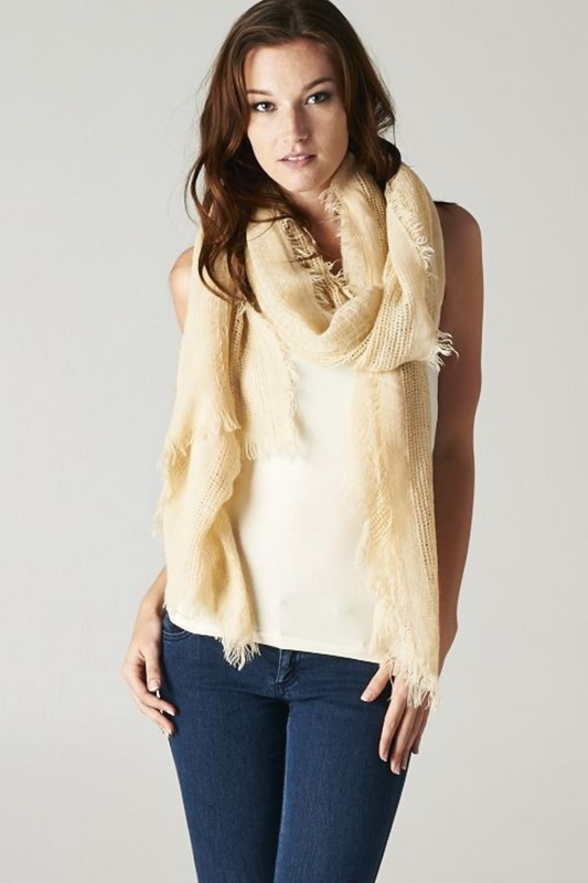 Beige Textured Scarf