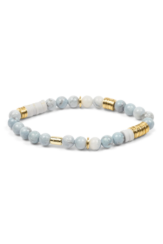 Intermix Stone Stacking Bracelet - Blue Howlite