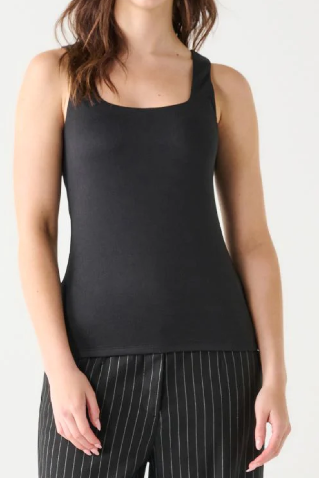 Black Square Neck Tank