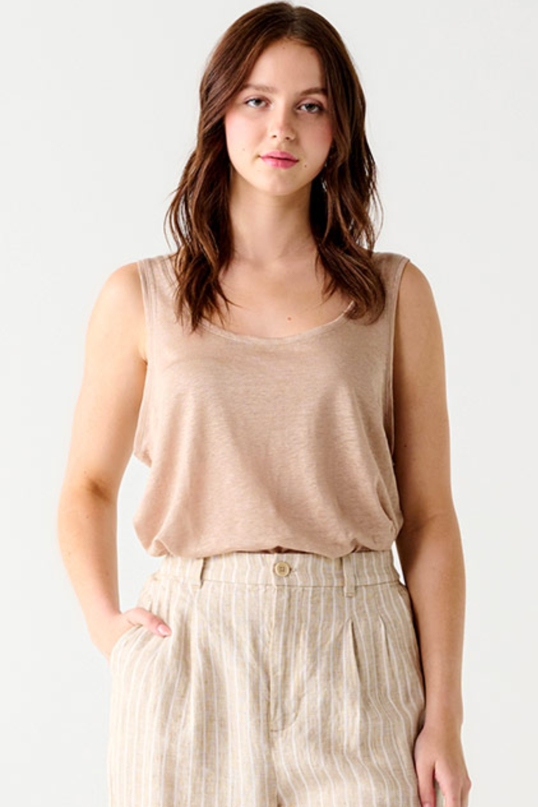 Nude Heather Linen Tank