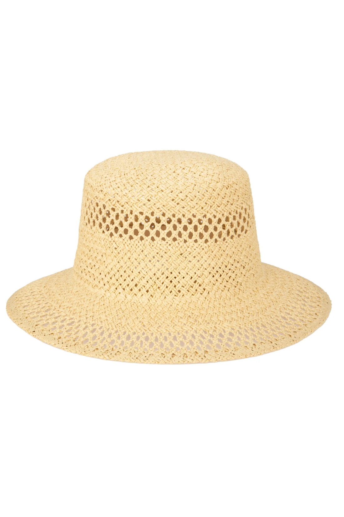 Natural Woven Paper Bucket Hat with Ventilation