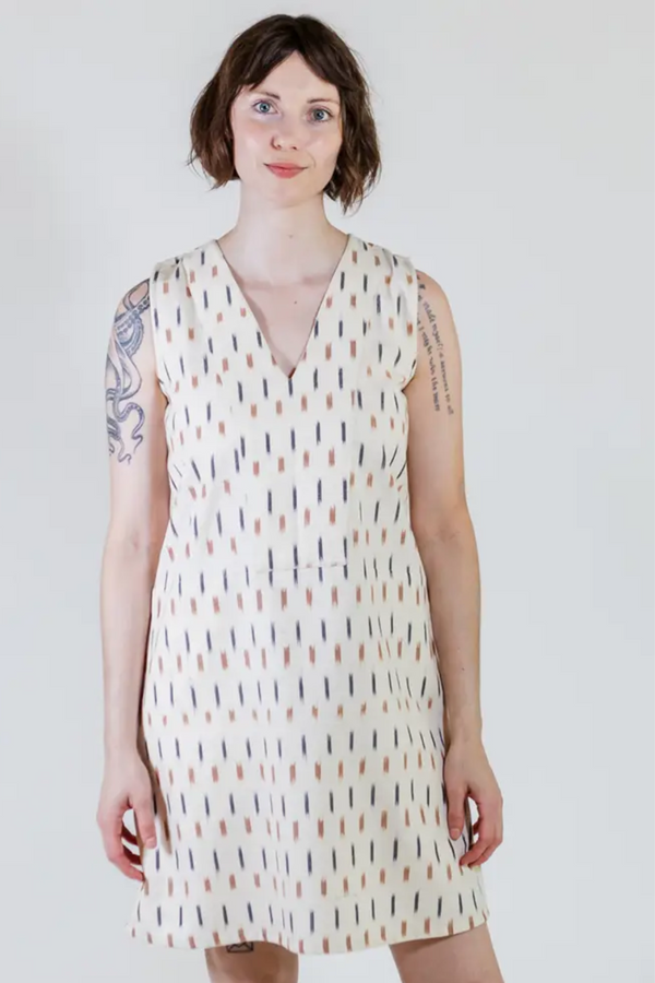 Milan Ivory Ikat Shift Dress