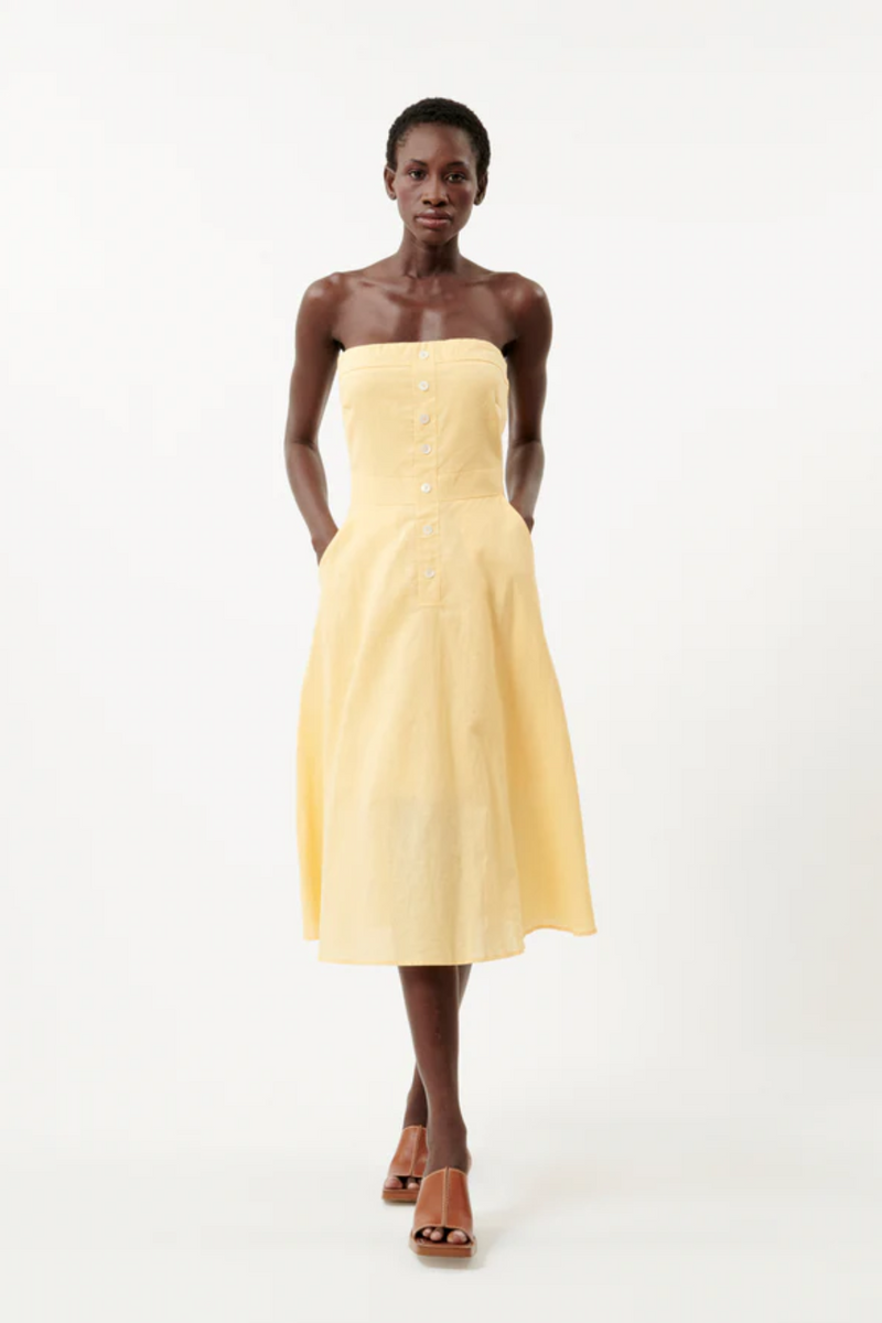 Amenie Yellow Strapless Dress