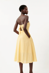 Amenie Yellow Strapless Dress