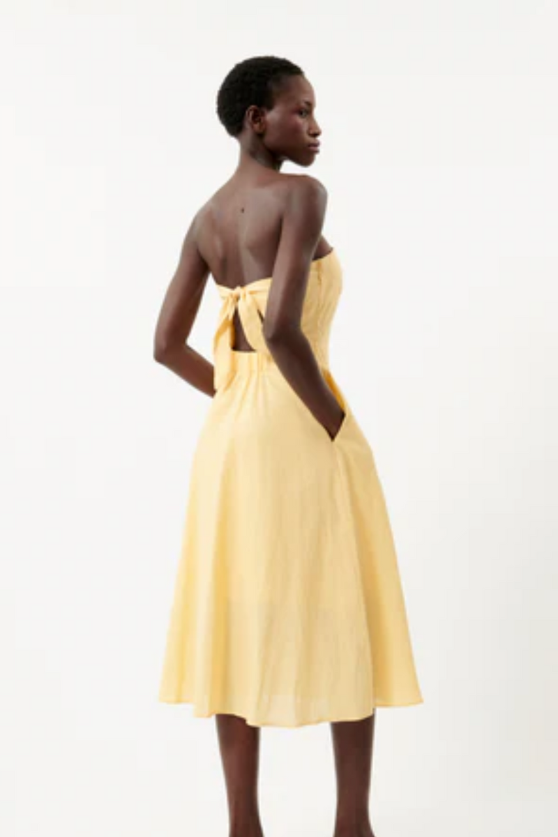 Amenie Yellow Strapless Dress