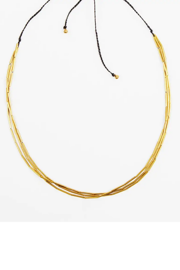 Brass Triple Strand Necklace