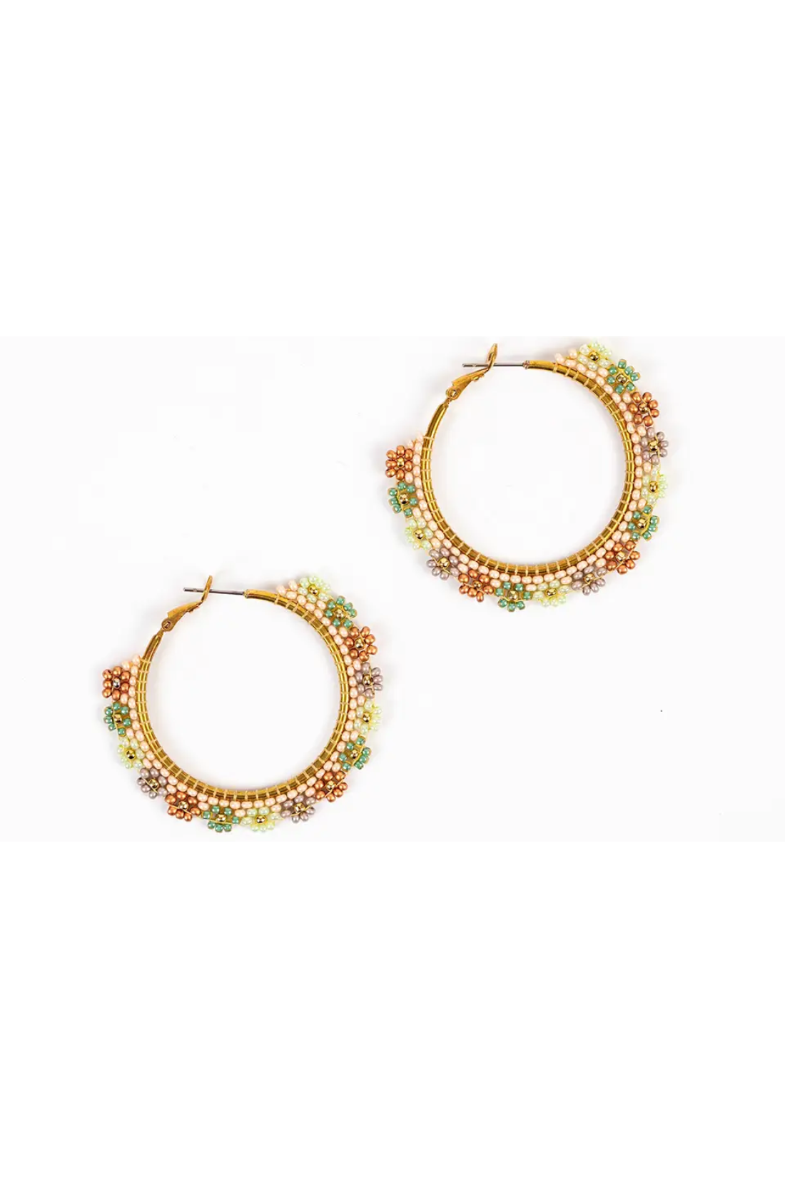 Seafoam Sand Large Daisy Hoop Earring