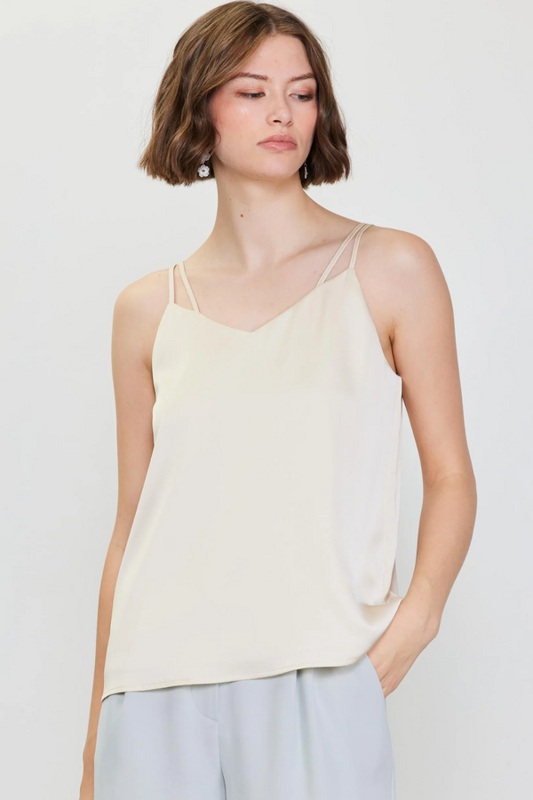 Beige Double Strap Cami