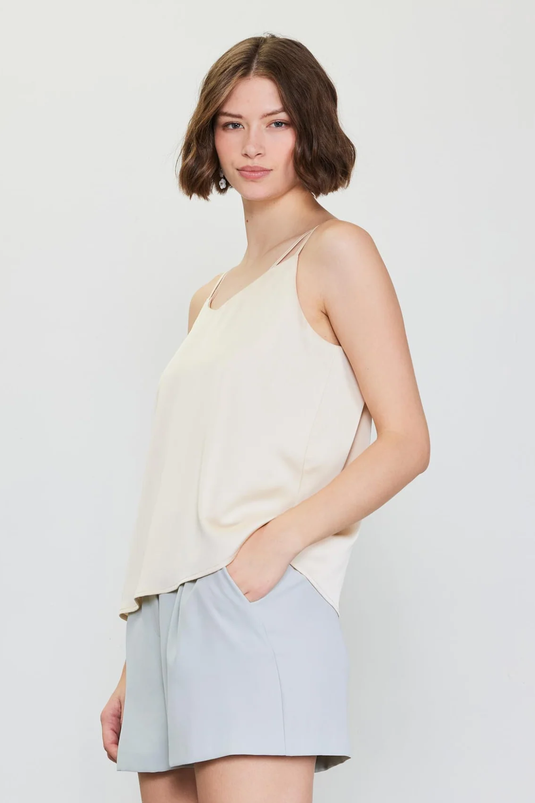 Beige Double Strap Cami