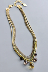 Beer Quartz 5-Strand Necklace