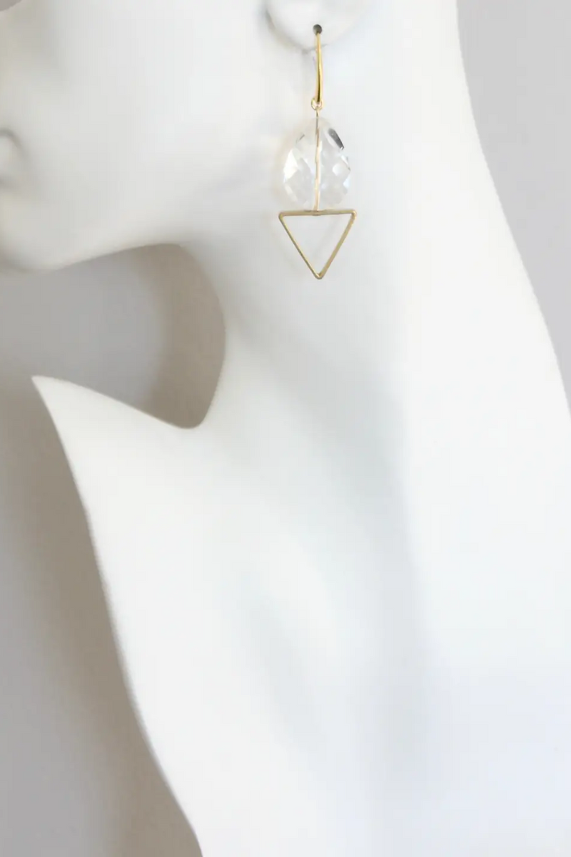 Crystal and Brass Earrings