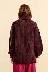 Dark Plum Long Sleeve knit Sweater