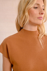 Camel High Neck Top