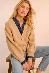 Beige Knitted Cardigan