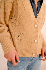 Beige Knitted Cardigan