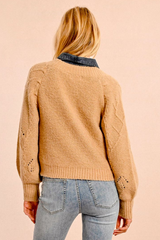 Beige Knitted Cardigan