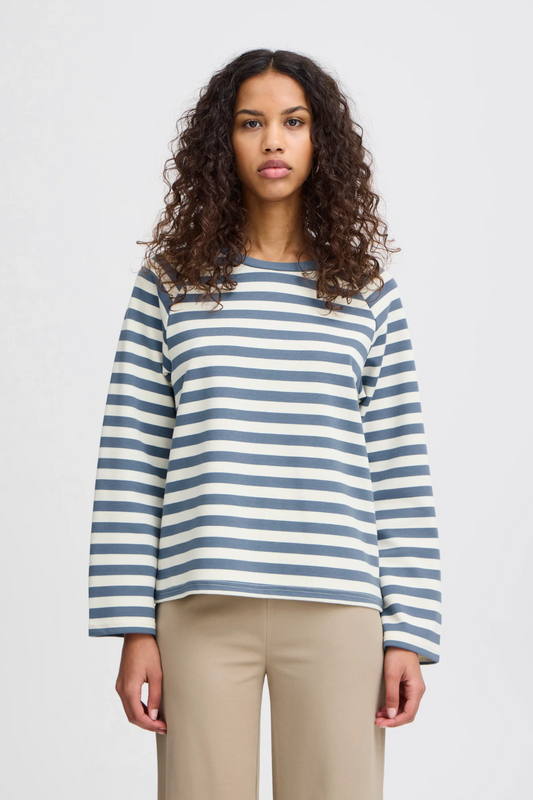 Blue Marine/Cream Long Sleeve Sweatshirt