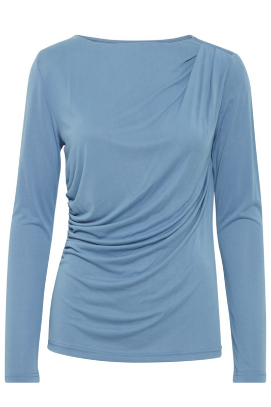 Blue Perl Drape Long Sleeve Top