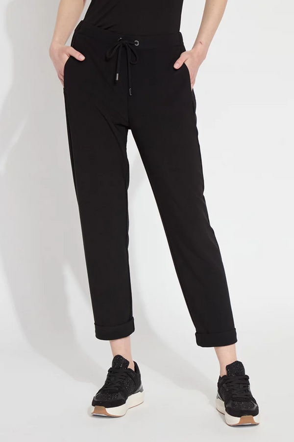 Black Julia  Stretch Crepe Cuffed Jogger