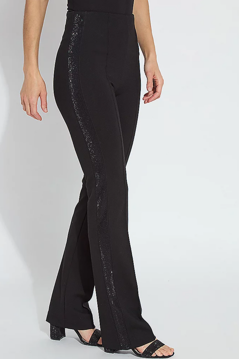 Black Embellished Crystal Pant