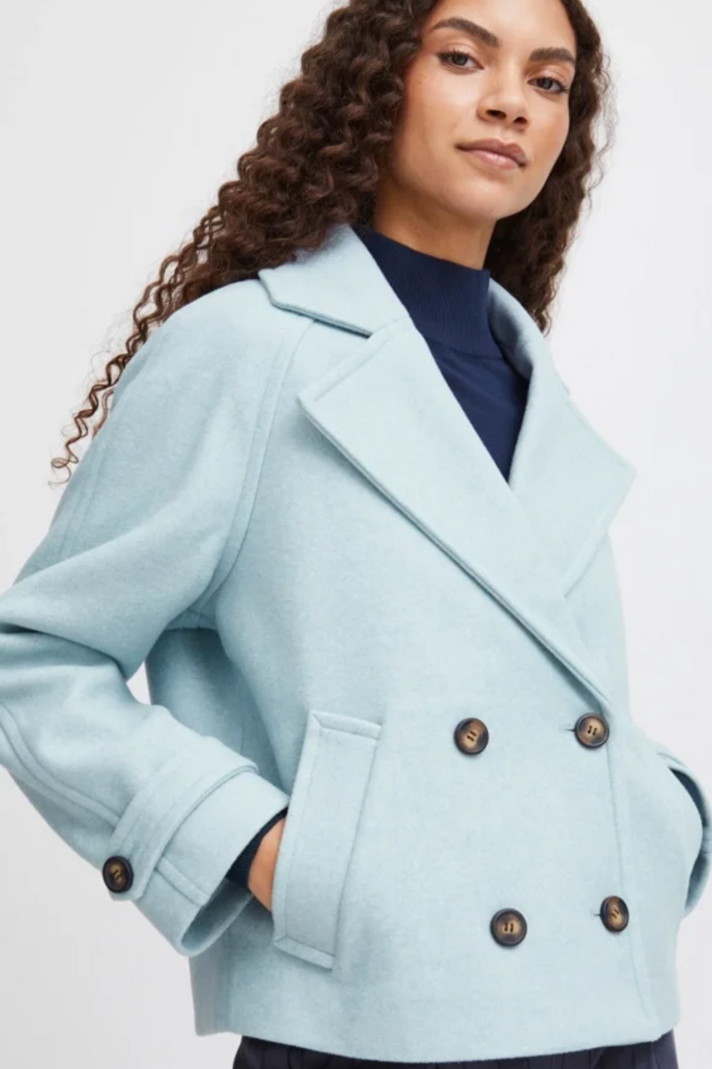 Dusty Blue Cicila Caban Jacket